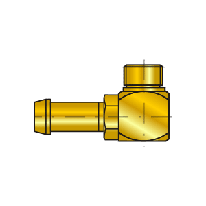 Koncovka s trnem pro hadici, 90°